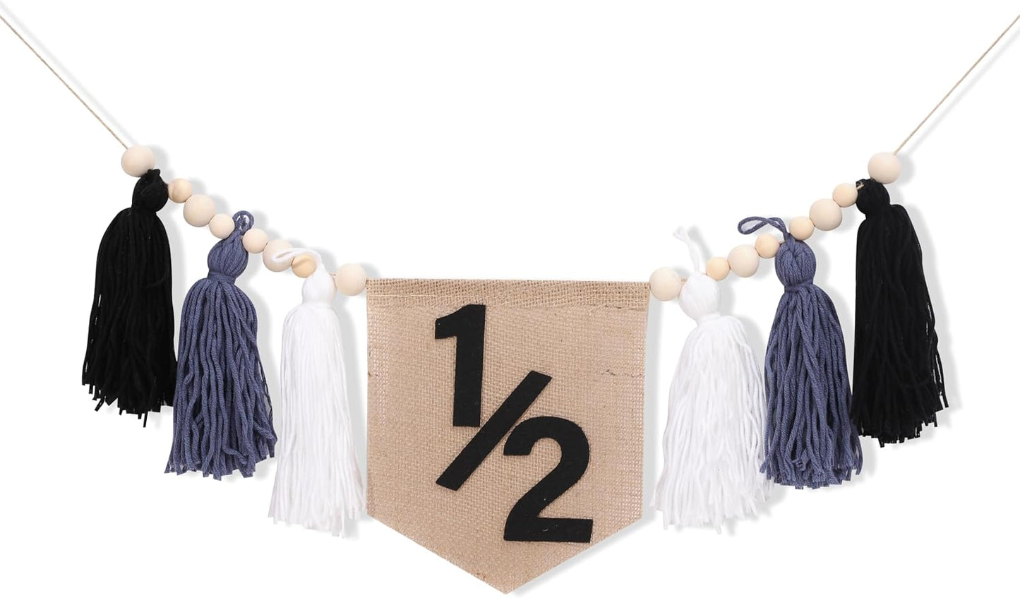 Tassel Wood Bead Highchair Garland / Black