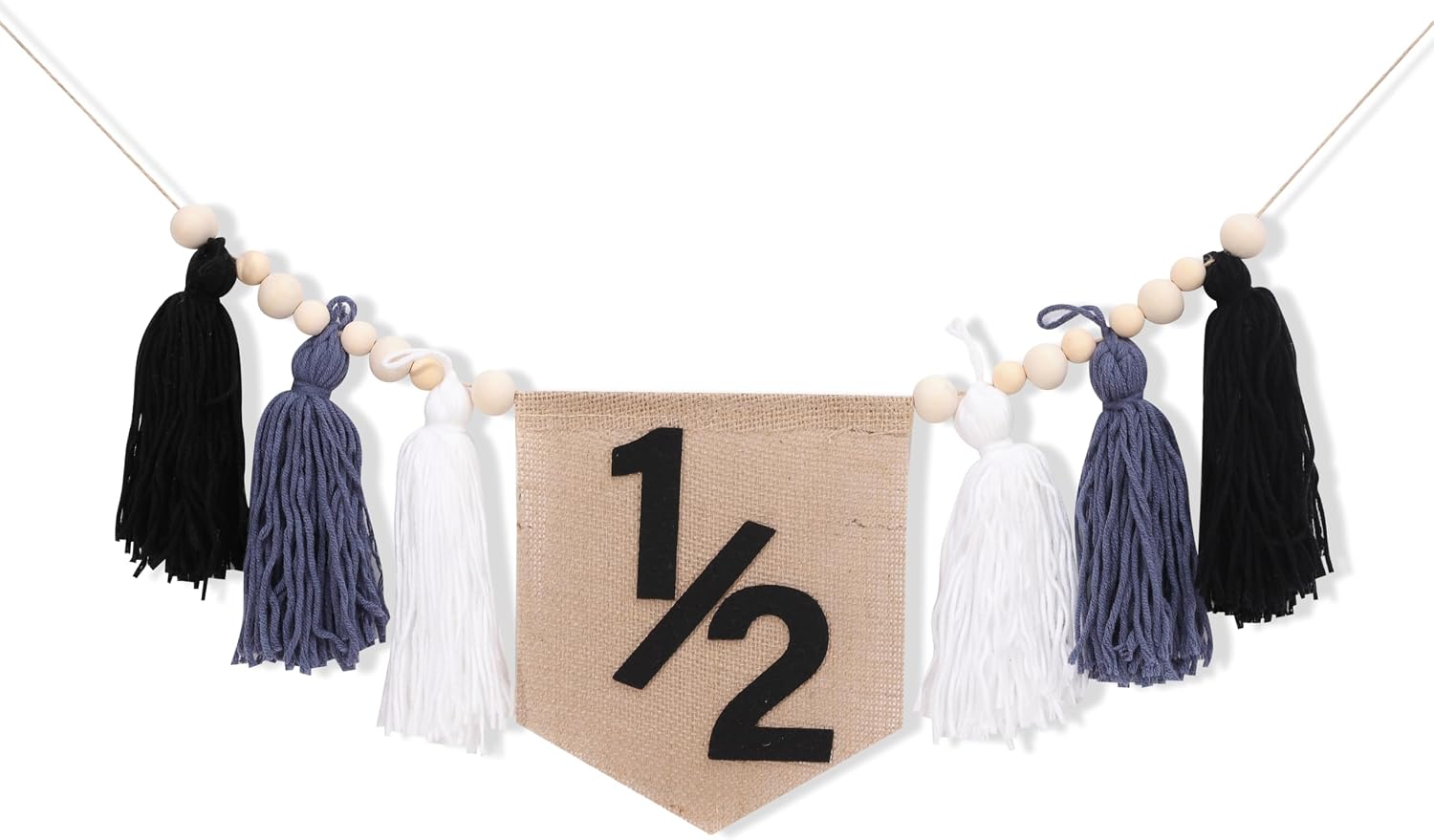 Tassel Wood Bead Highchair Garland / Black