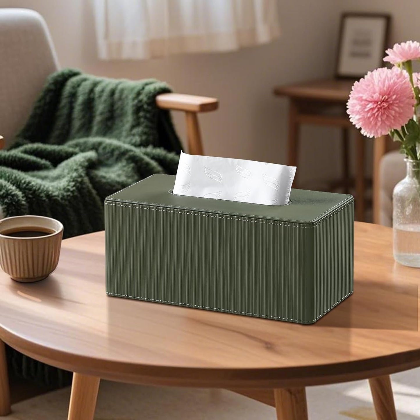 Modern Tissue Box Holder / Green
