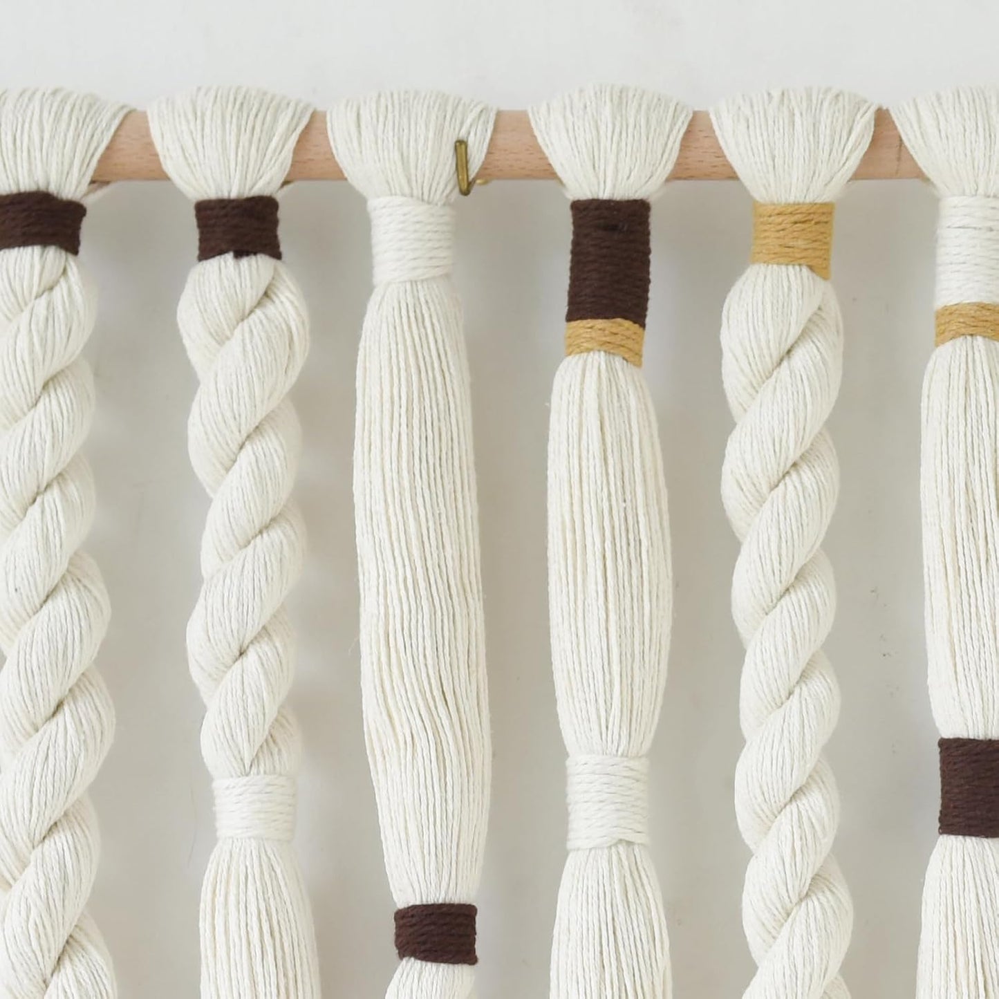 Macrame Wall Hanging Woven Knot and Tassel Fringe Handmade Boho Wall Art / Ivory3