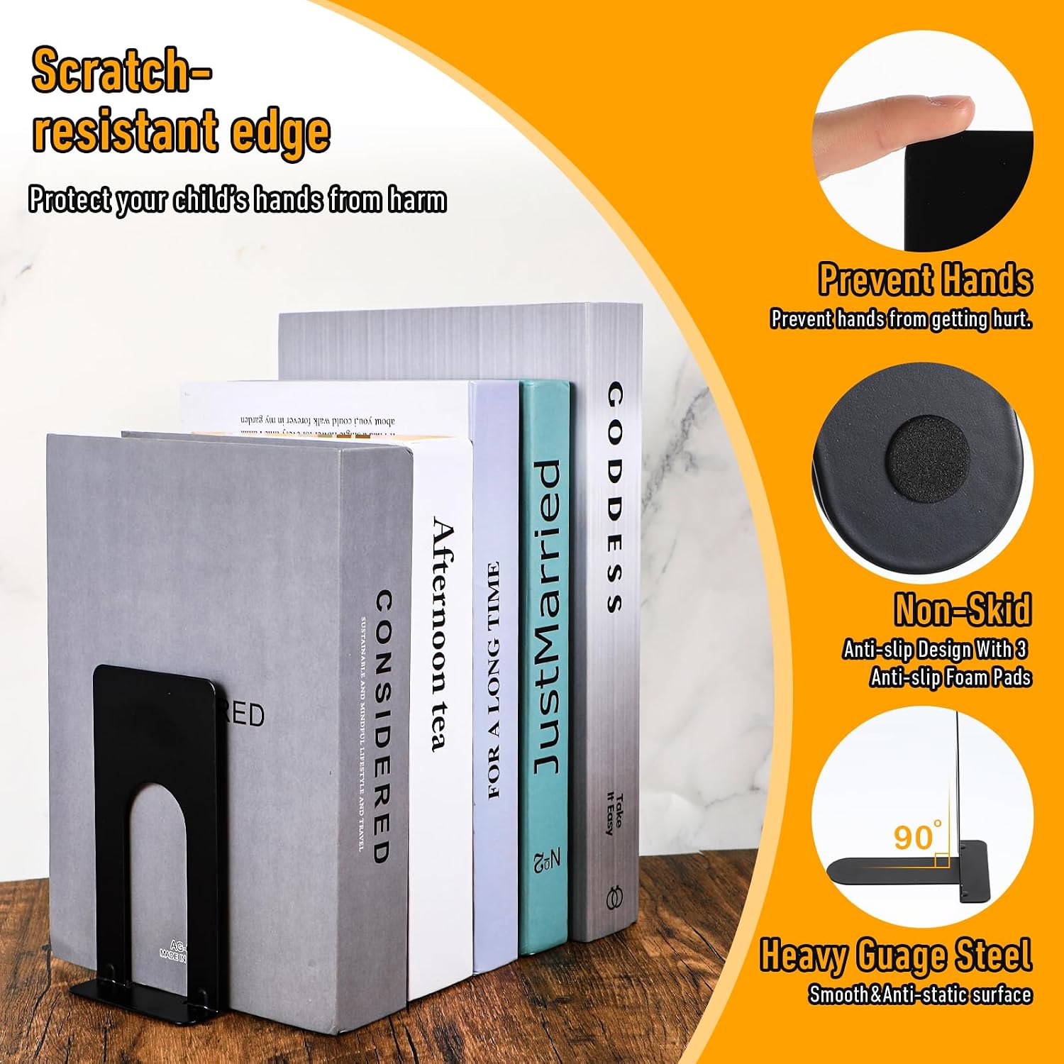 10 Pairs Metal Book Ends