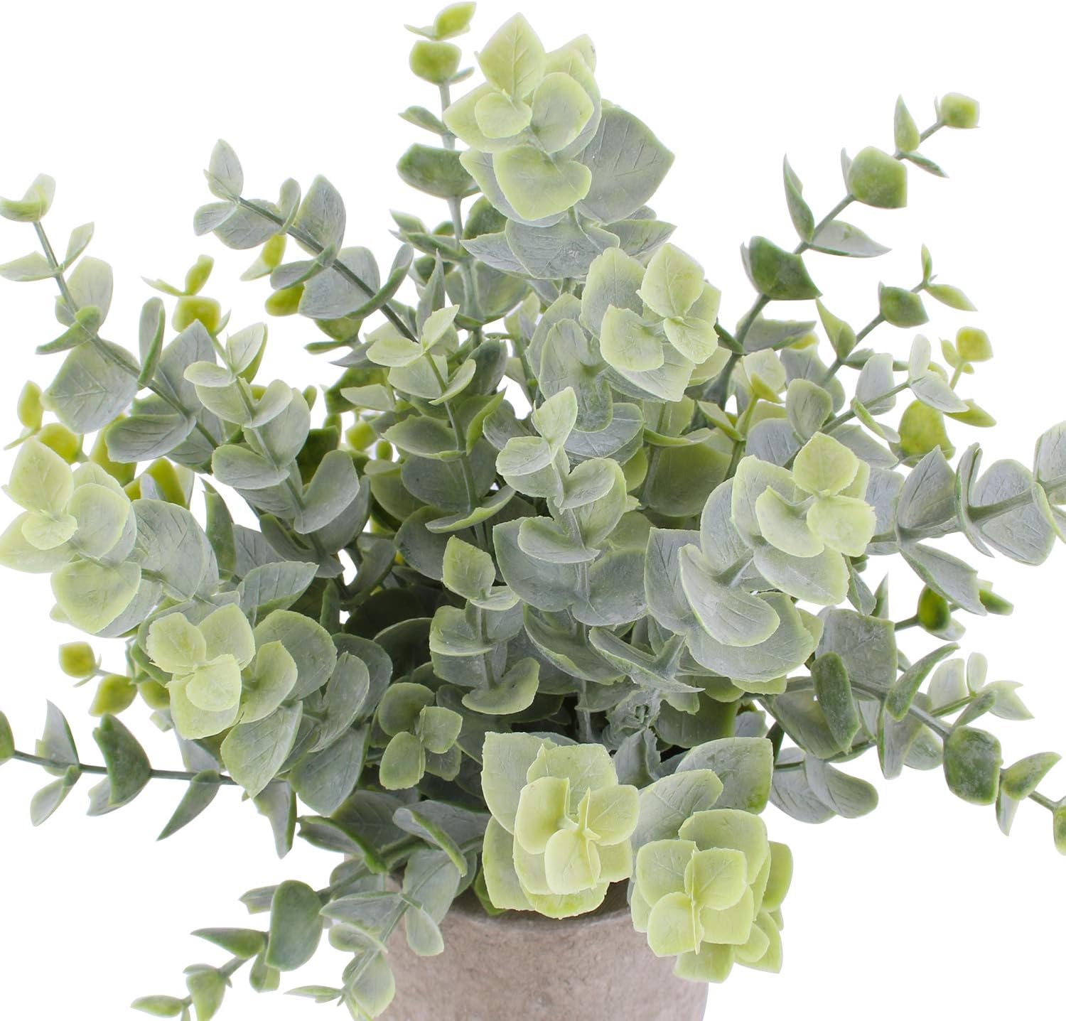 Mini Artificial Potted Plants Faux Eucalyptus Plants Boxwood Rosemary Greenery in Pots / Set of 3