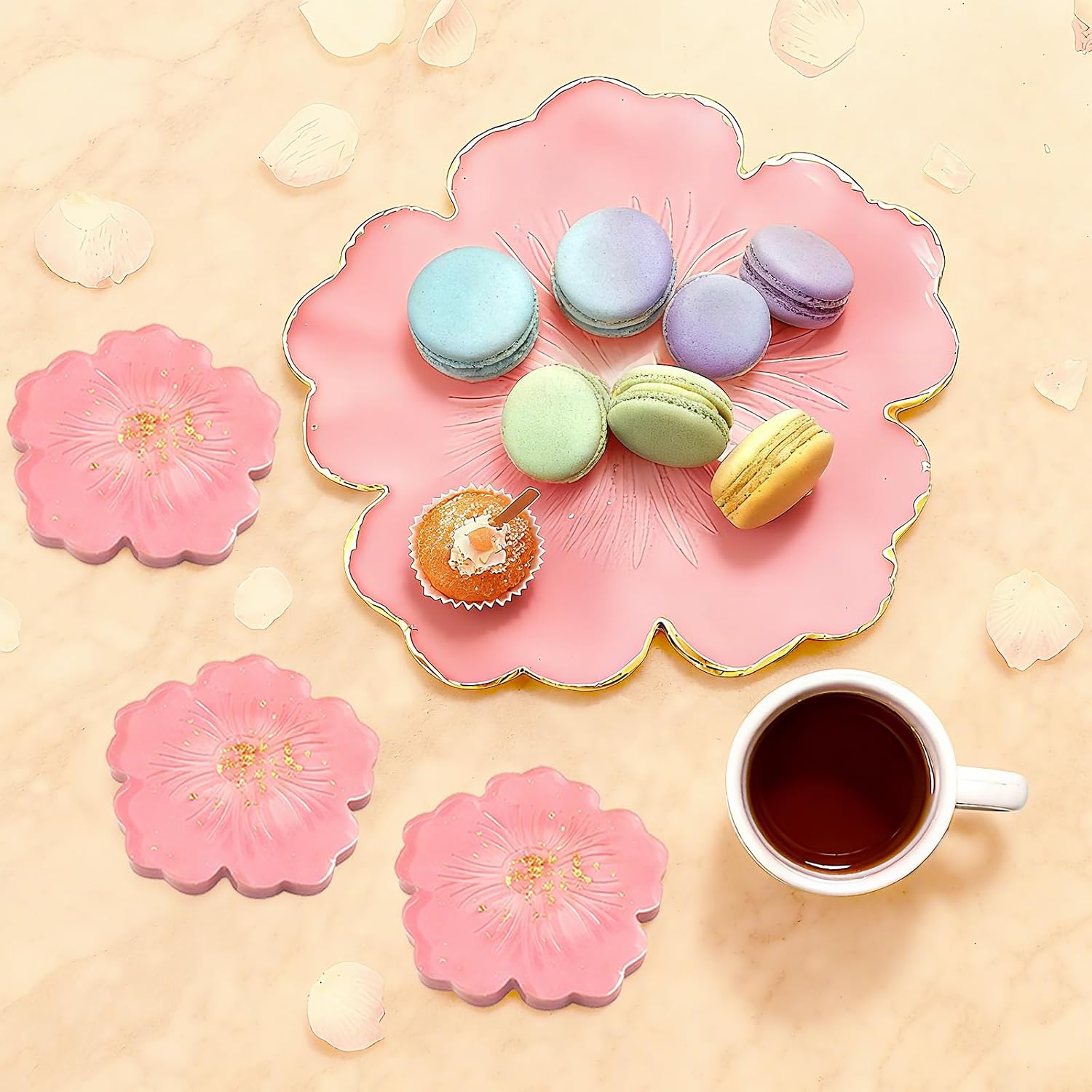 Flower Resin Coaster Molds Kits / Set of 6