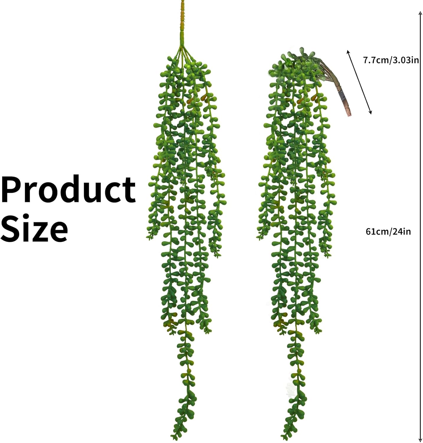 Artificial Succulents Hanging Greenery Plants Fake String of Pearls / Set of 8