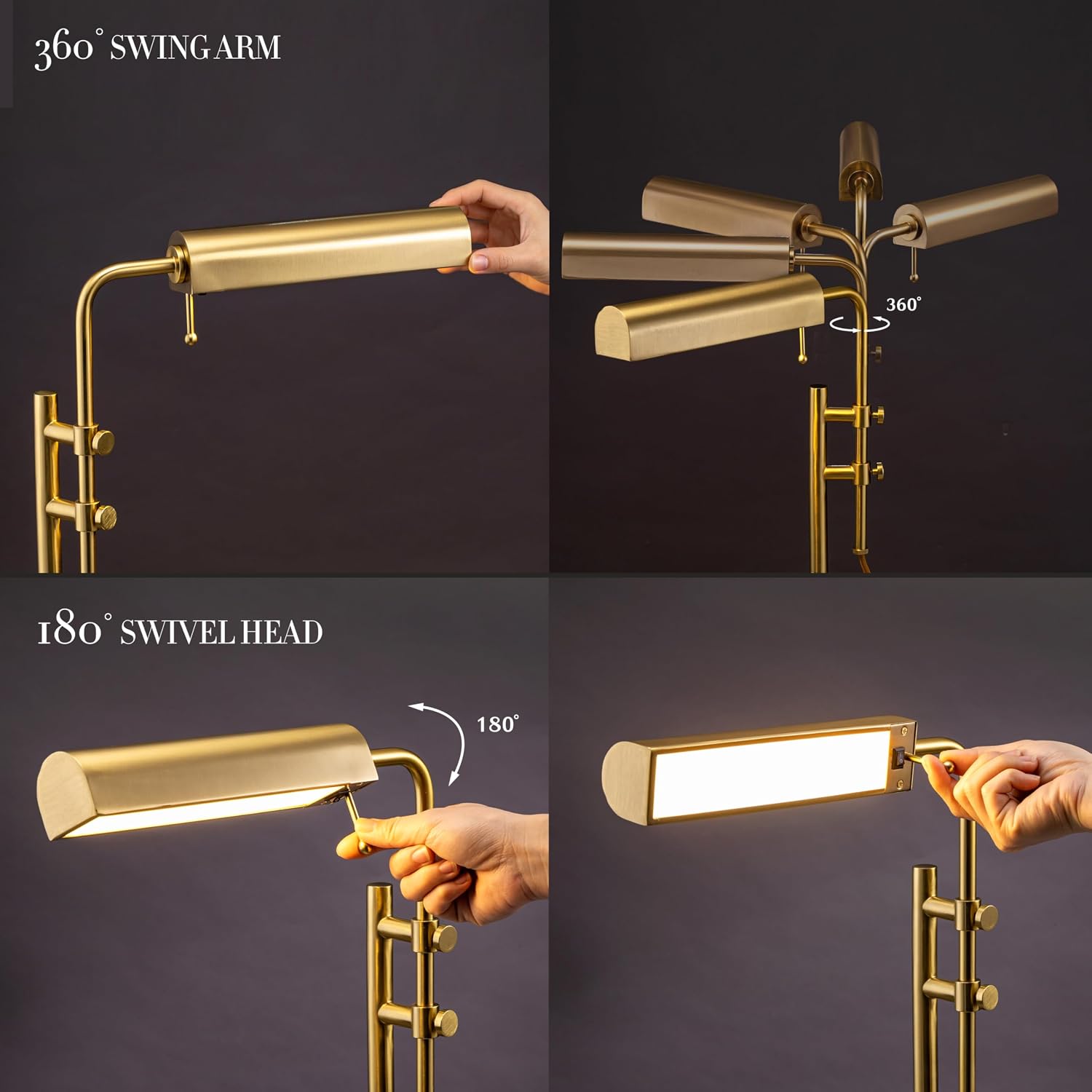O'Bright Aurora LED Pharmacy Desk Lamp - Swing Arm, Industrial Design for Reading, Crafting, Work,10W LED, Adjustable