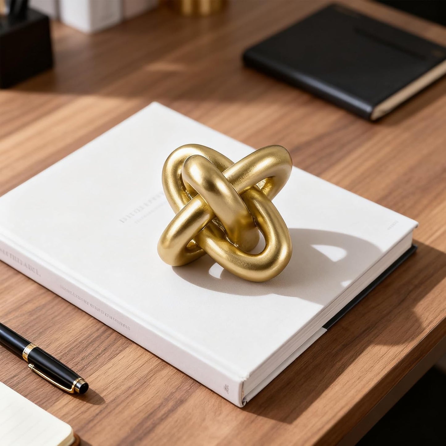 Knot Sculptures and Statues for Rustic Coffee Table Living / Gold