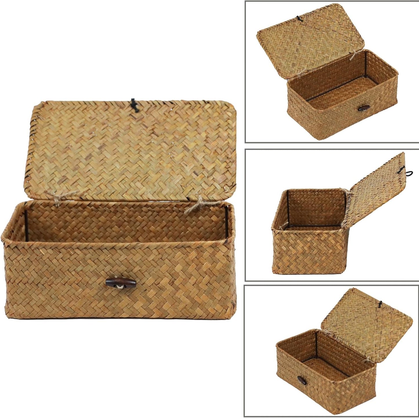 Wicker Storage Basket / Natural / 9.05 x 5.11 x 3.34