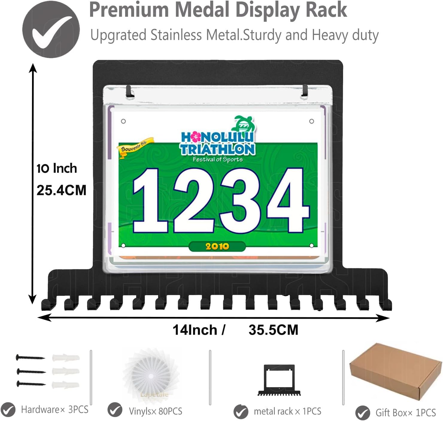 Race Medal and Bib Display,Running Bib and Medal Display and Runner Medal Hanger Display,Medal and Bib Hanger Display