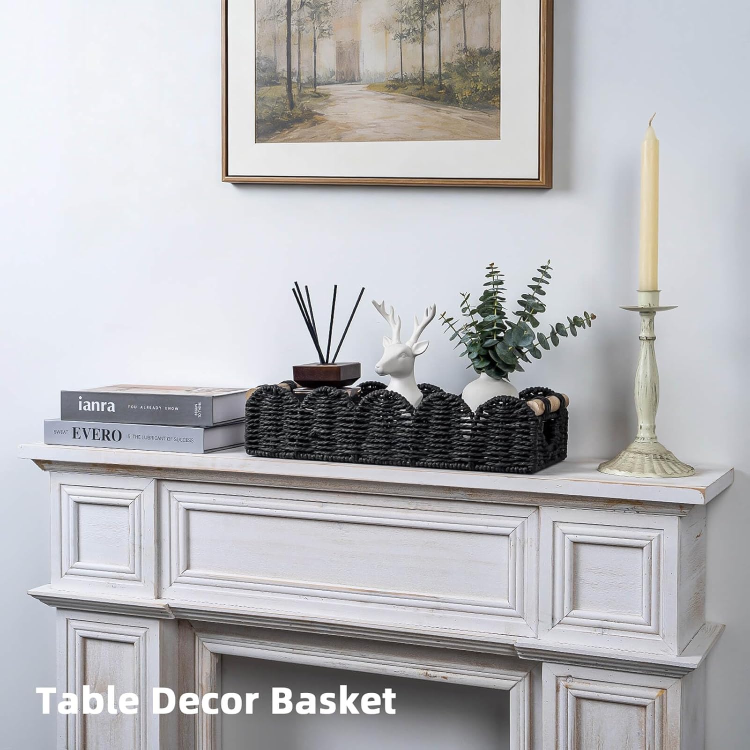 Back of Toilet Paper Storage Baskets Tray / Black
