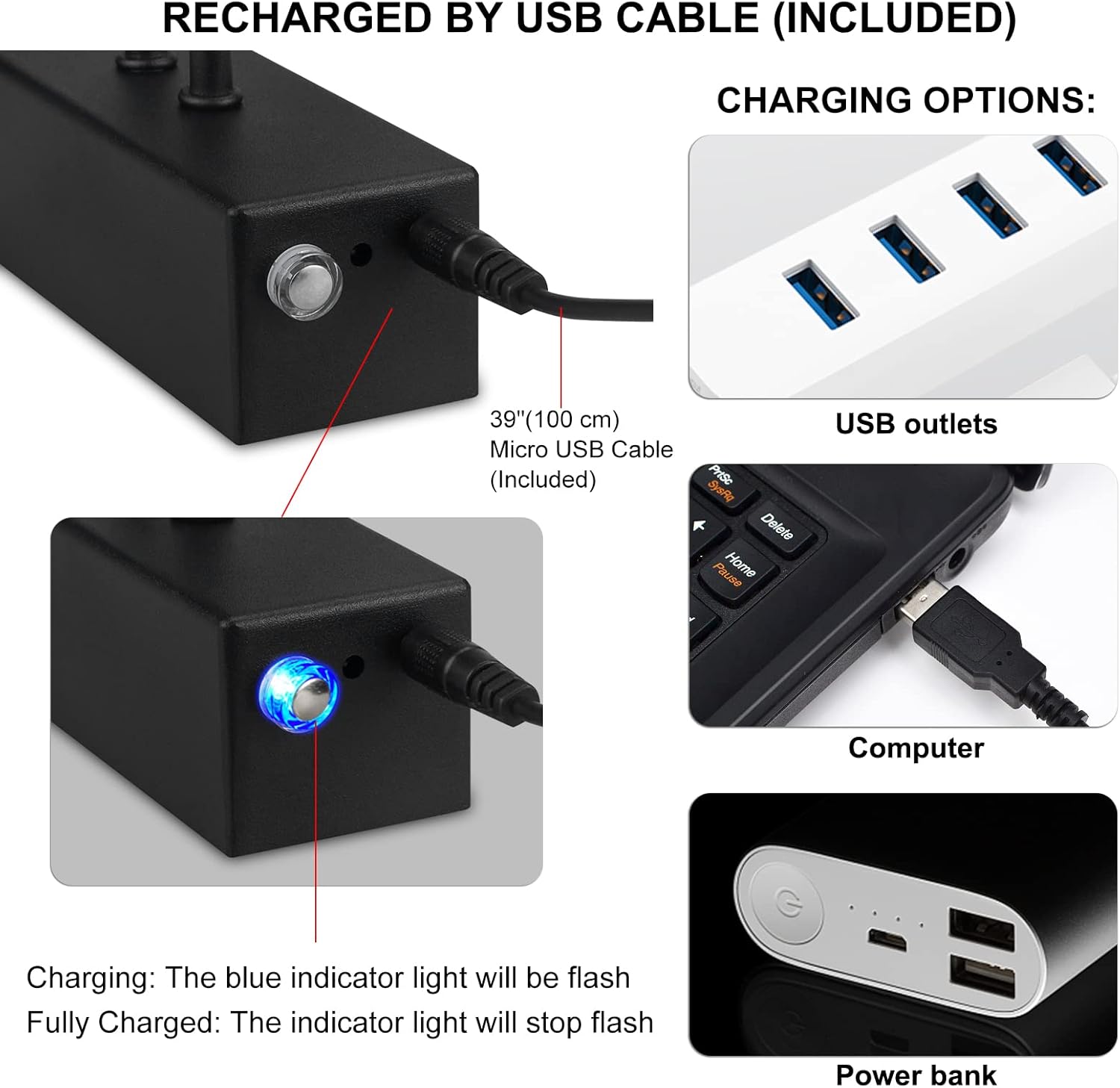 Picture Light for Wall,5000mAh Wireless Wall Light,20" Art Light,,Black | Rechargeable Photo Lights,Remote Timer and
