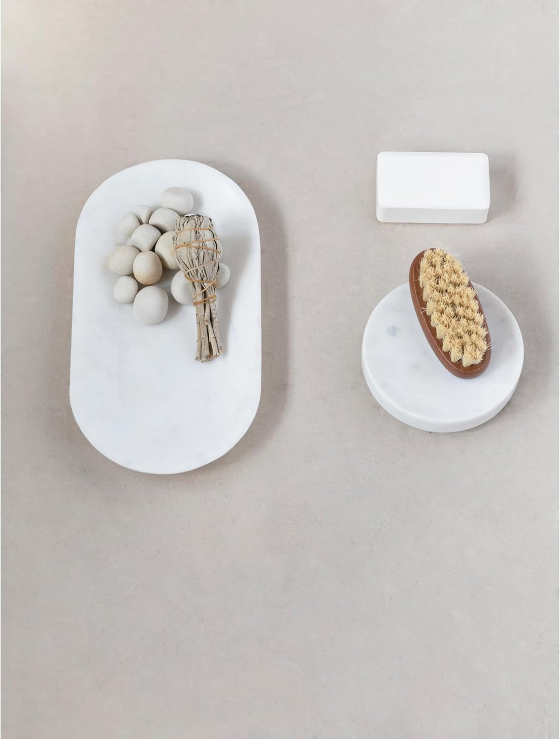 Marble Soap Dish / White
