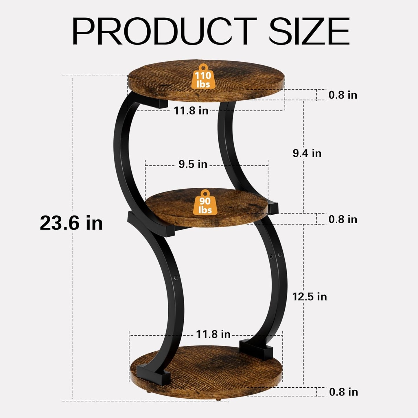 Small Side Table / Rustic Brown