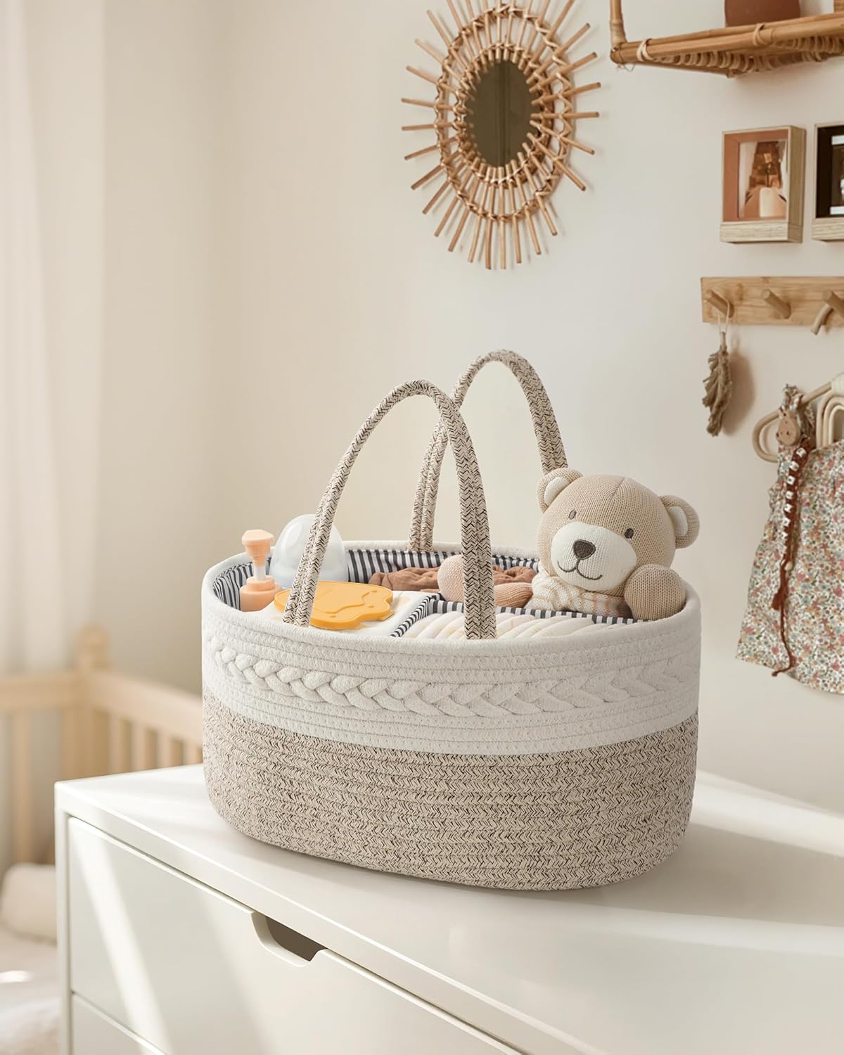 Cotton Rope Baby Gift Basket / Large / Brown