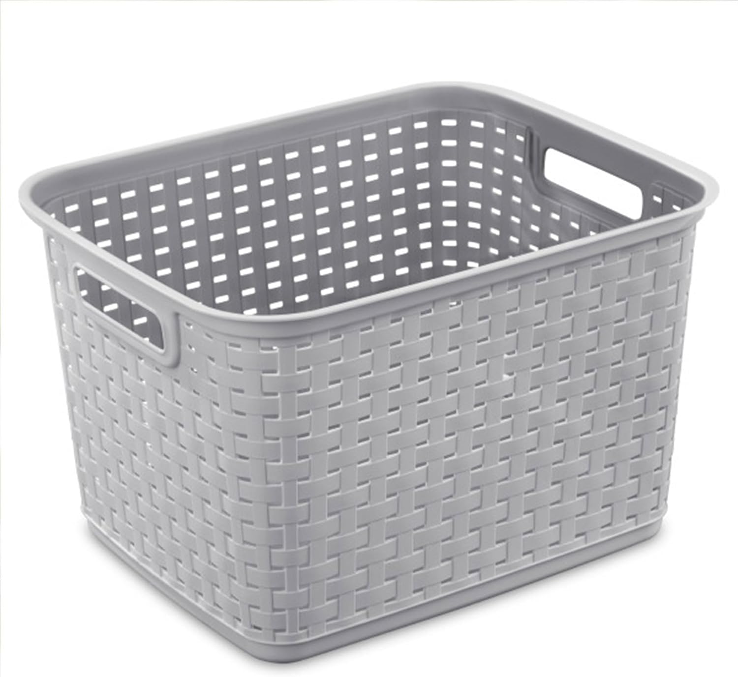 Woven Plastic Storage Baskets for Organization / Gray / Set of 6