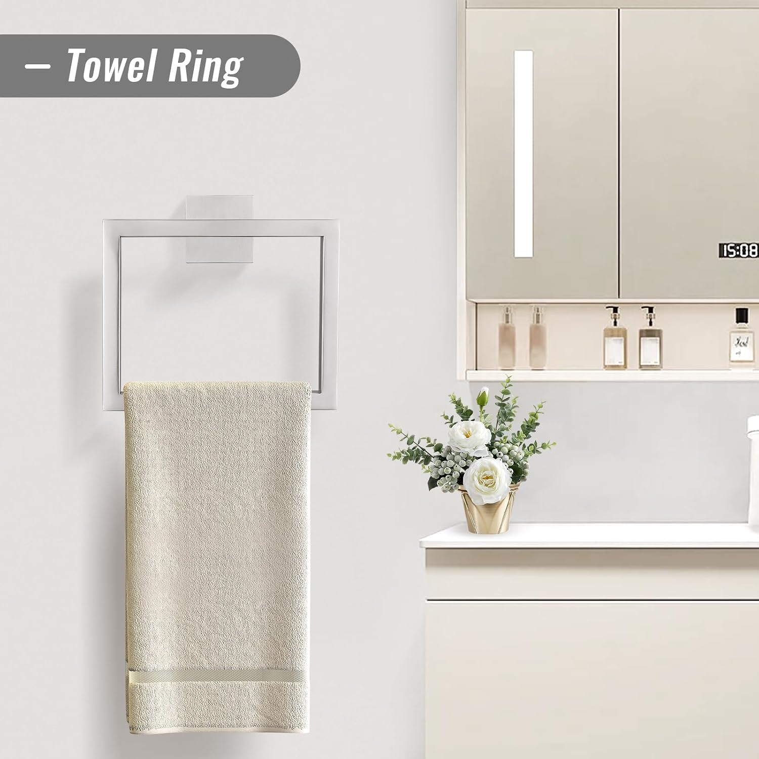 YACVCL Towel Bar Set, 10 Pieces Bathroom Hardware Set Brushed Nickel Bathroom Accessories, SUS304 Stainless Steel Towel