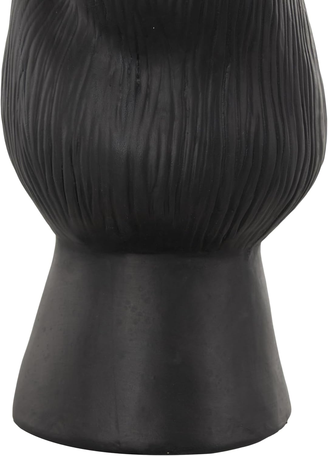 Ceramic Abstract Floral Inspired Vase / Black / 8 x 7 x 11