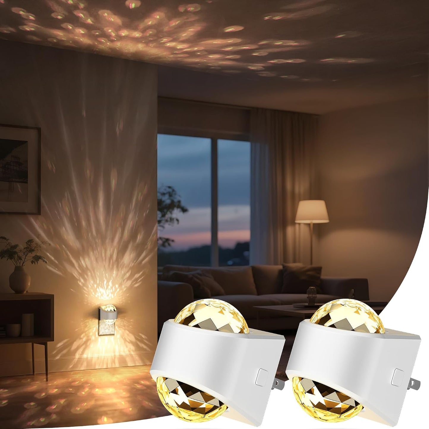 Briignite Night Light,Night Lights Plug into Wall,LED Projector Night Light