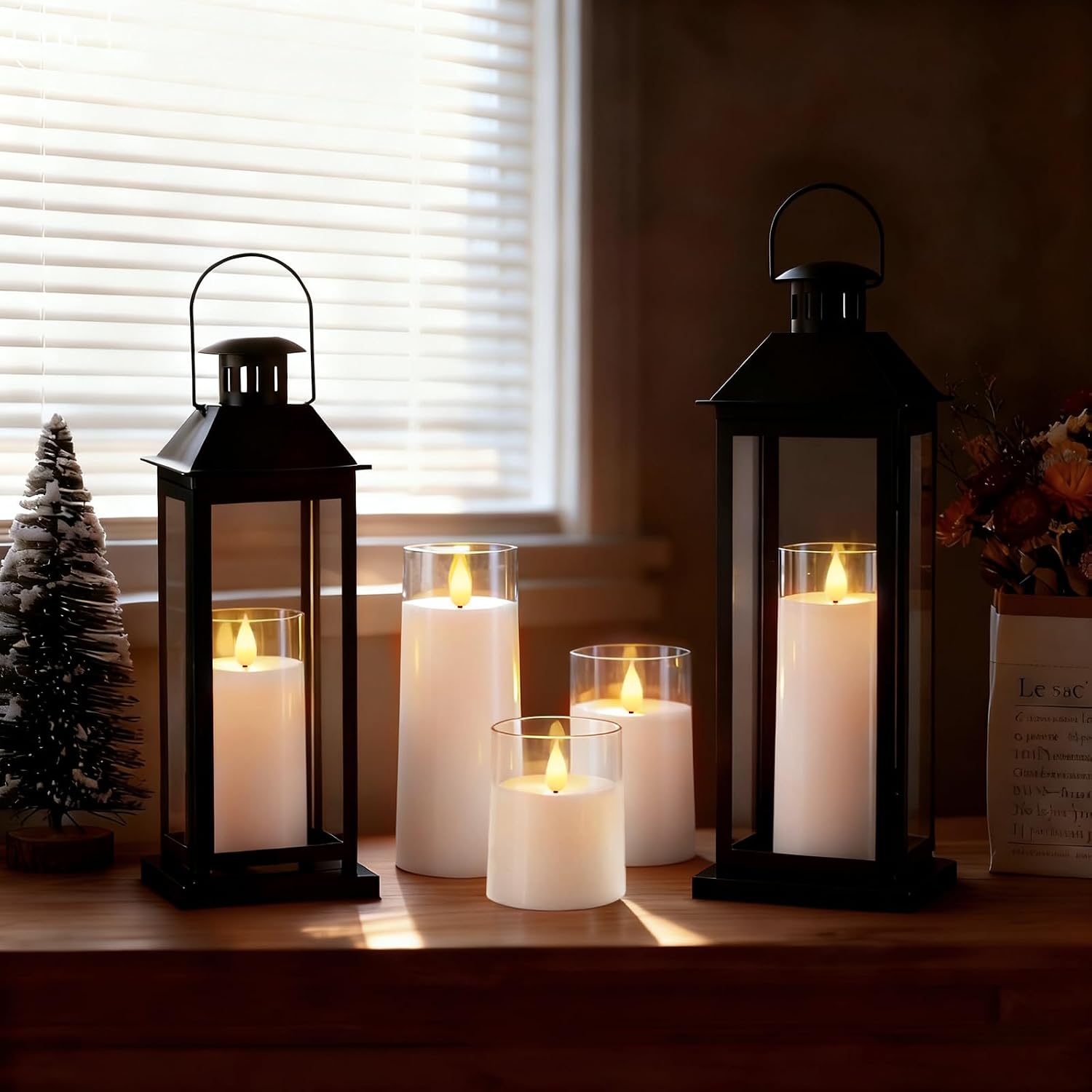 Raycare Flameless Candles Battery Operated with Remote Timer, Acrylic Flickering LED Pillar Candle for Valentine's Day