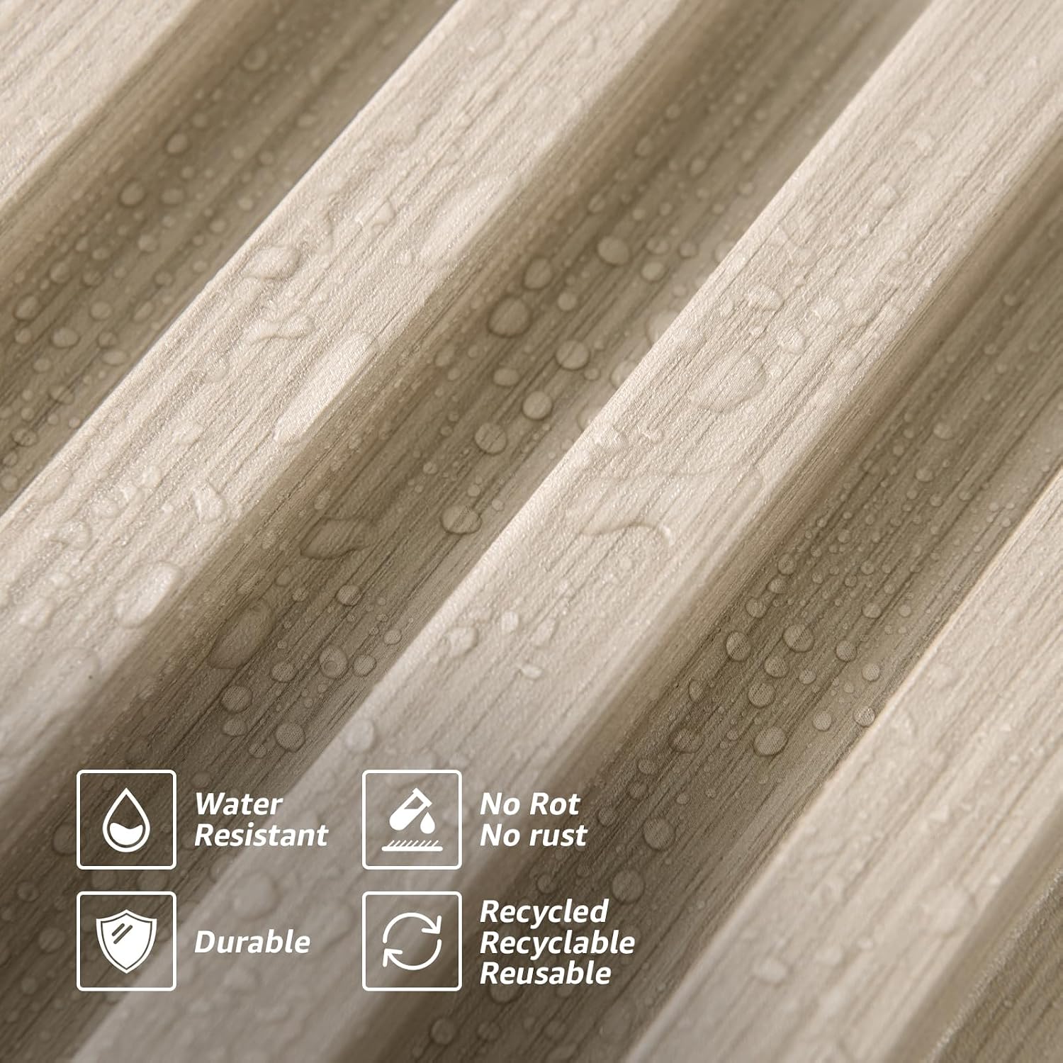 Art3d 96" x 6" WPC Slat Wall Paneling for Interior Decor, 8-Pack, White Ash | Fluted Design, Durable, Moisture