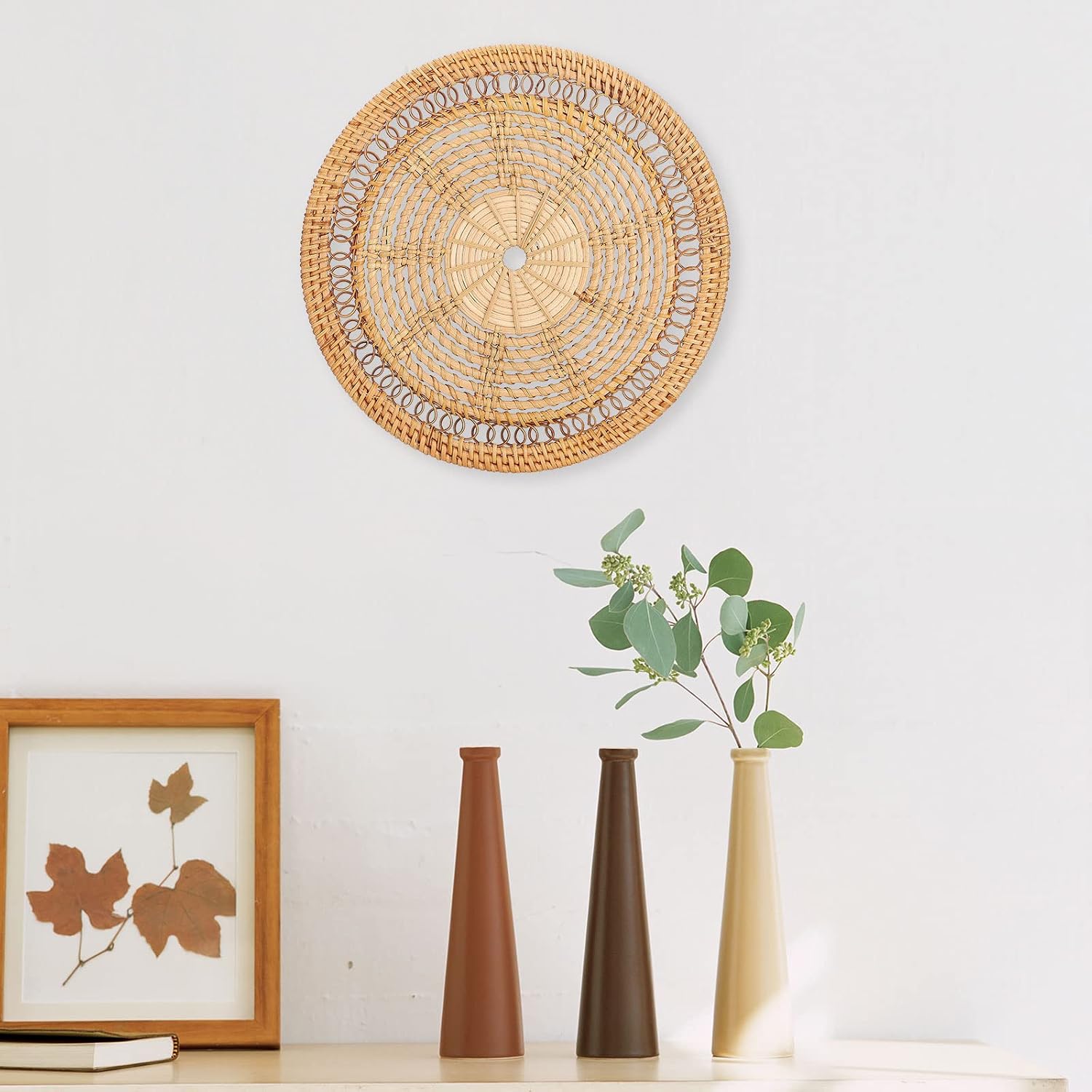 Boho Wall Basket Decor / A / 13"L x 13"W / Natural / Set of 3