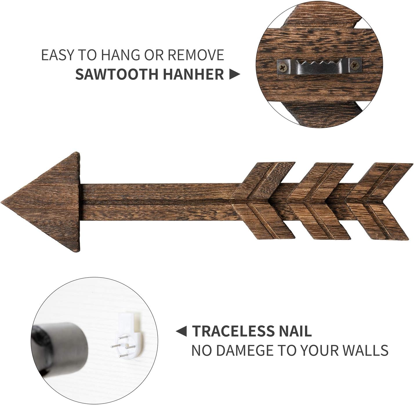 Rustic Wooden Arrow Wall Decor Farmhouse