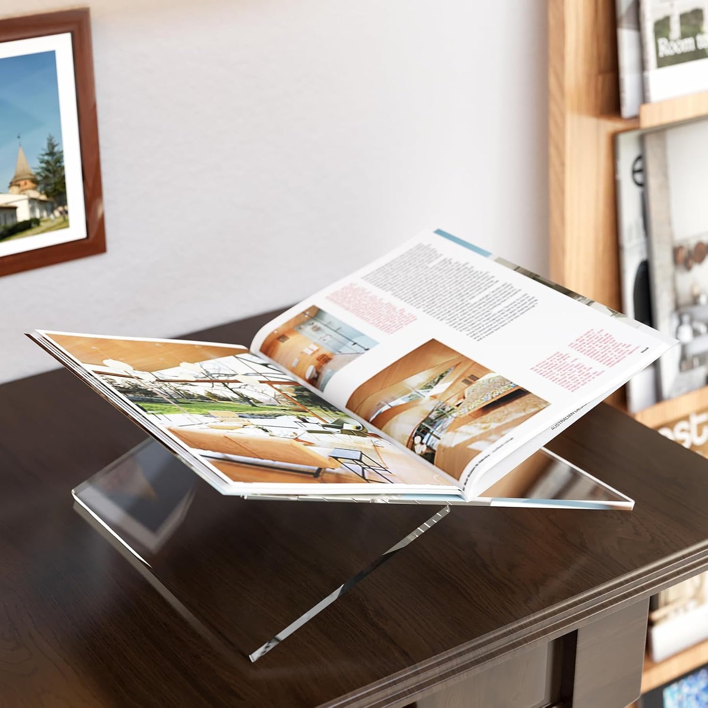 Large Acrylic Book Stand / Clear / 12.5 x 9.5 x 5