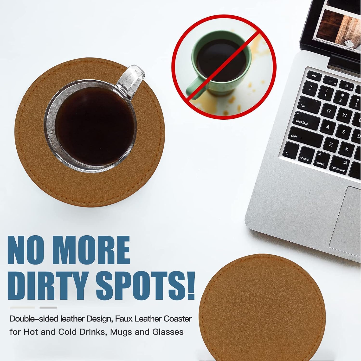 Suitable for Various Cups / Brown,edged Sewn / Set of 6