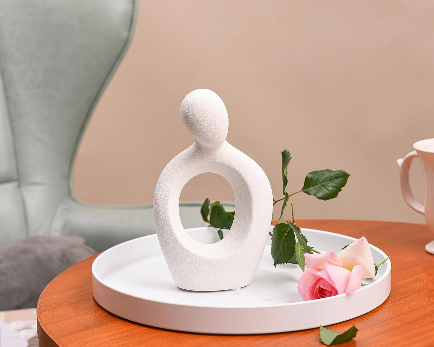 Abstract Lover Statue / White