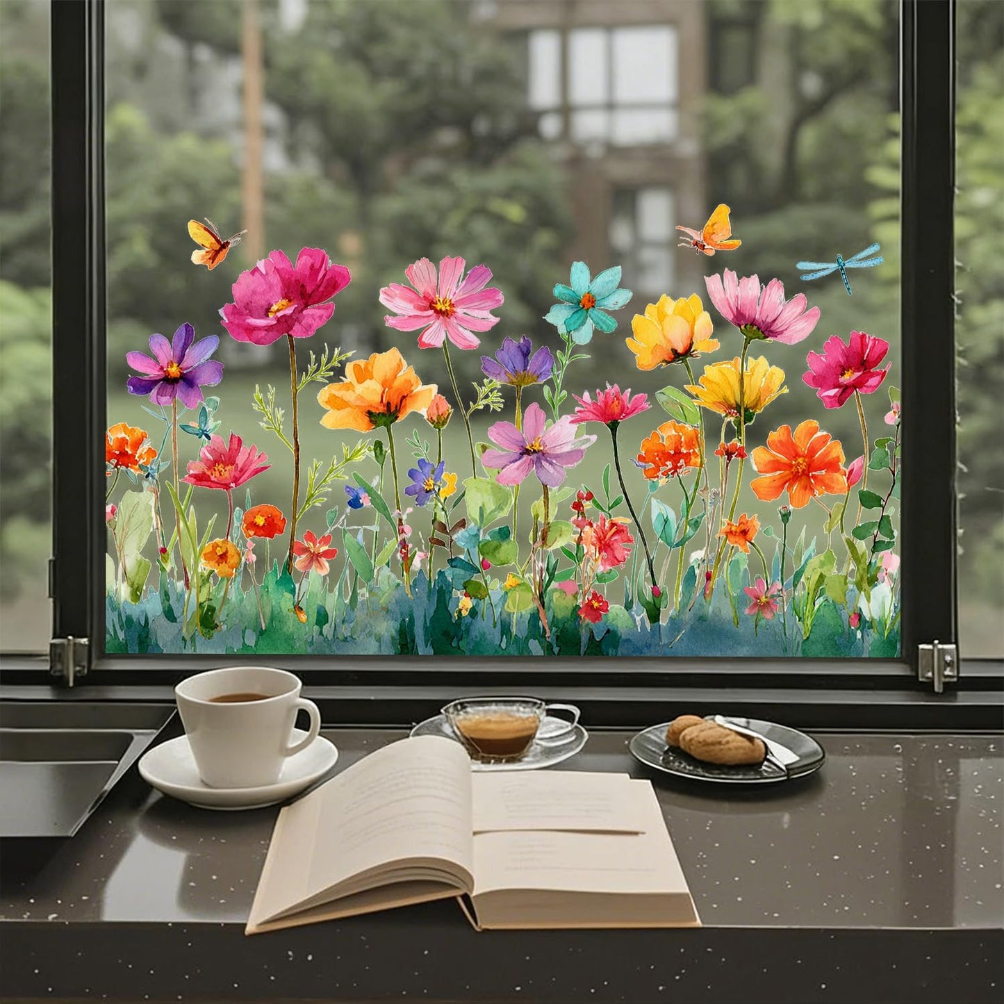 Floral Wall Decals Stickers / Set of 41