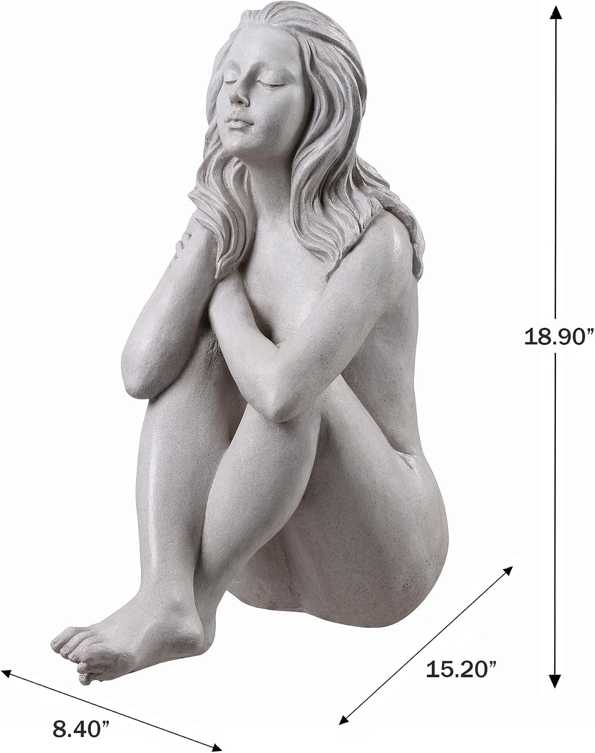Thinking Lady Sculpture Resin Garden Statue