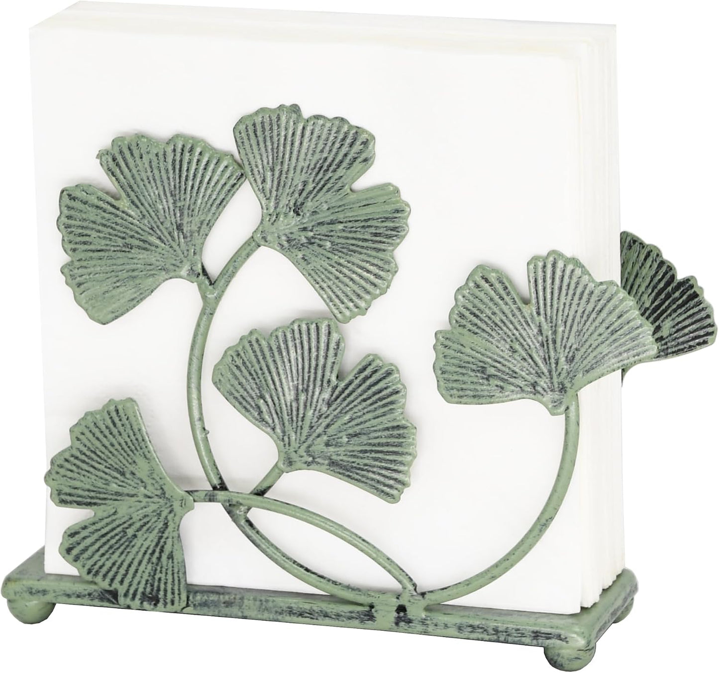 Decorative Metal Paper Napkin Rack / Green / 6 x 5.2