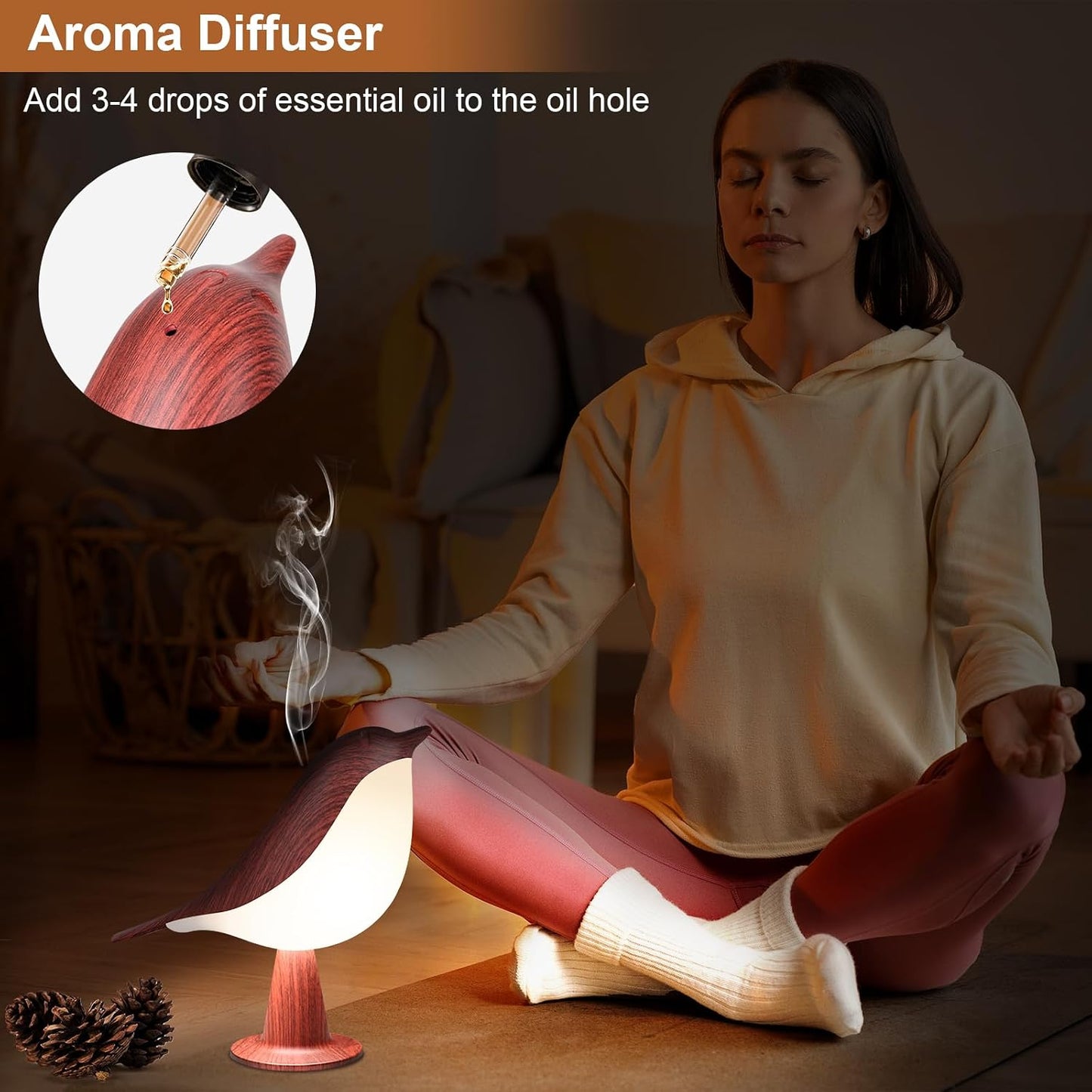 VoMii Bird Desk Lamp Set of 2, Small Table Lamp Cordless Touch Dimmable Night Light with 3 Color Temperature