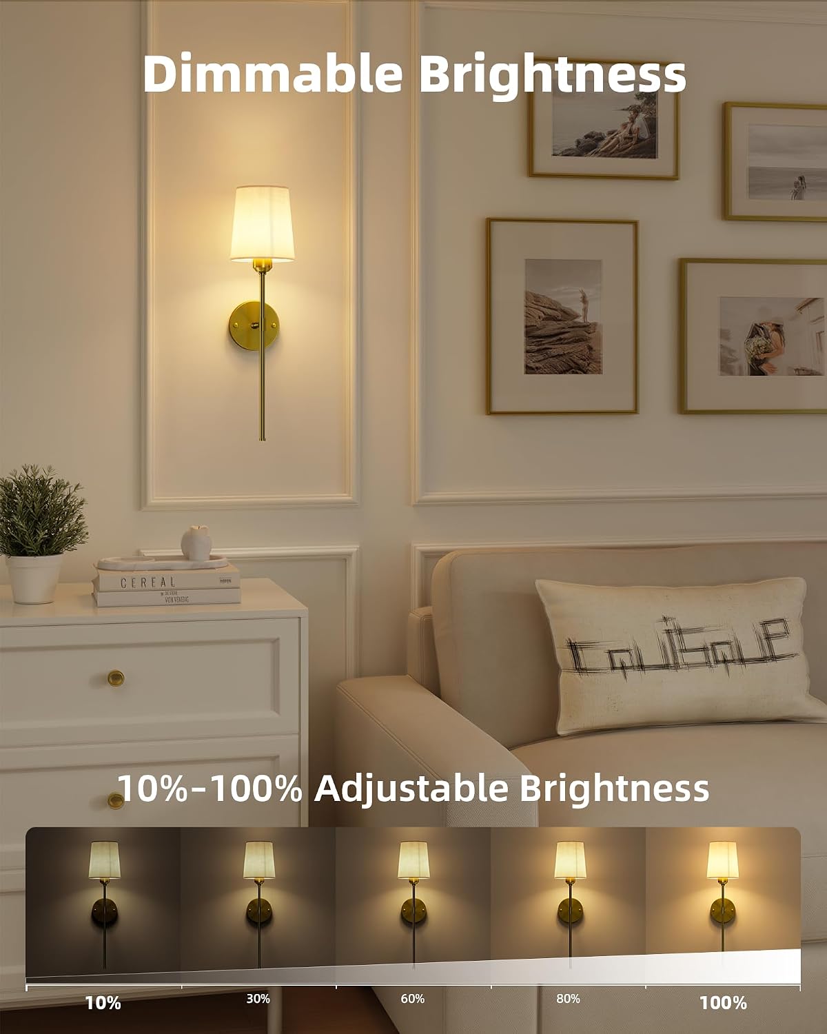 EZVALO Battery Operated Wall Sconces Set of 2, 7500mAh, RGB, Rechargeable Wall Lights with Remote, Dimmable, Magnetic