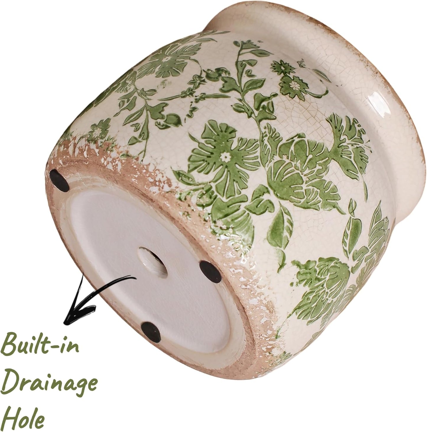 Tuscan Ceramic Indoor Plant Pot & Vase / Classic Green