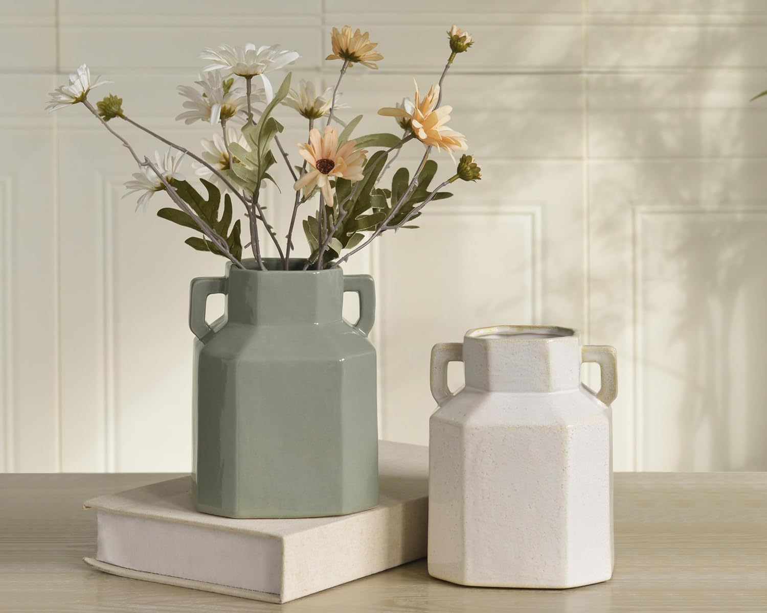 Boho Vase / Modern Ceramic Vase / 7.3 Inch-green / 7.3 Inch