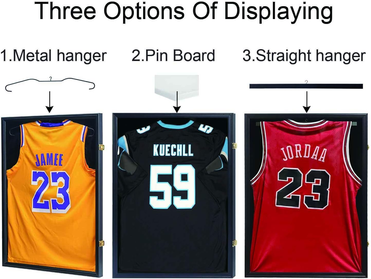 IHEIPYE Jersey Frame Display Case 2 Pack Large Sport Jersey Shadow Box | UV Protection, Baseball, Basketball, Football