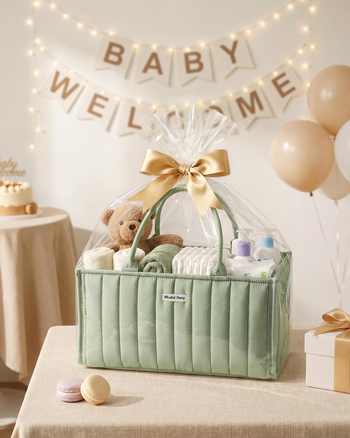 Baby Diaper Caddy Organizer / Sage Green