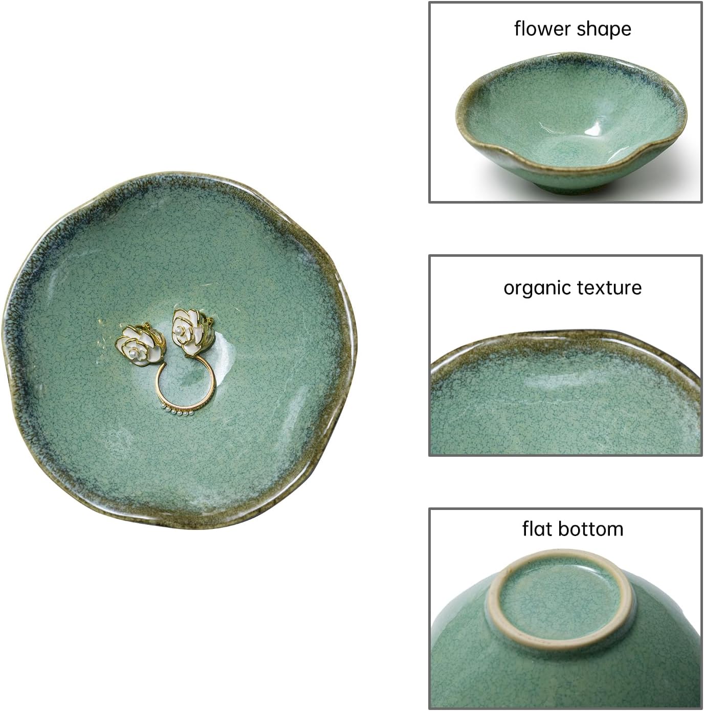 Trinket Holder / Ceramic Key Bowls for Entryway Table / Green