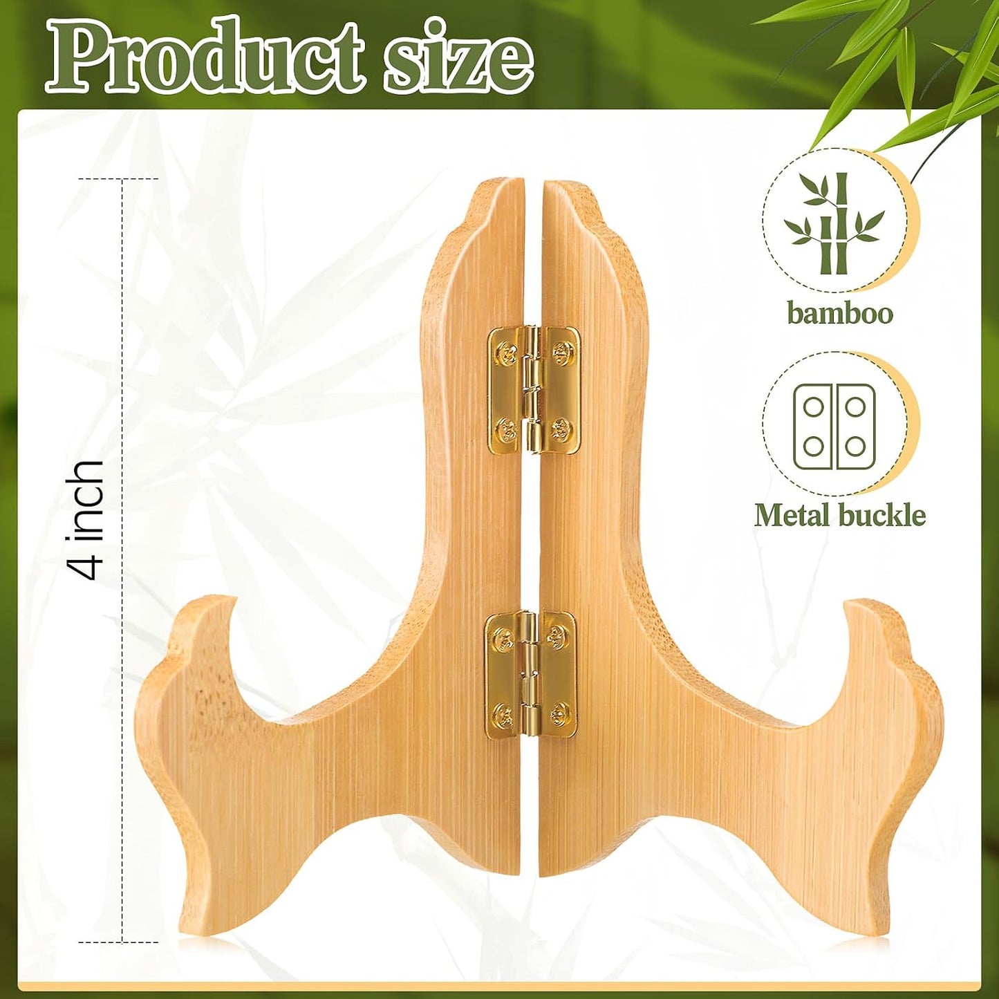 Packs Wooden Display Stand Decorative Plate Stands for Display Picture Frame Holder / Wood / 4 Inch