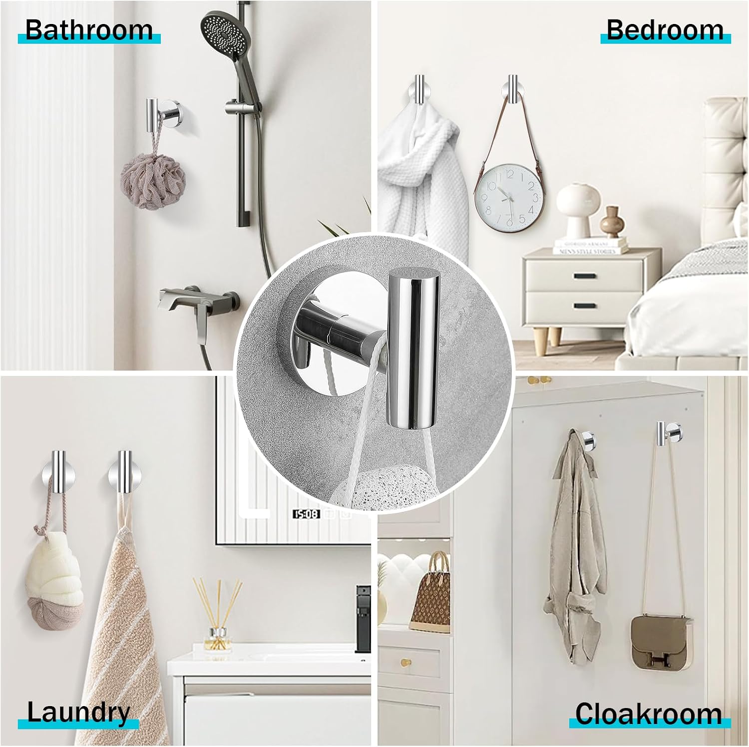 Chrome Bathroom Hardware Set,10 Pieces Towel Bar Towel Holder Set Includes Towel Bar, Toilet Paper Holder,Towel Ring