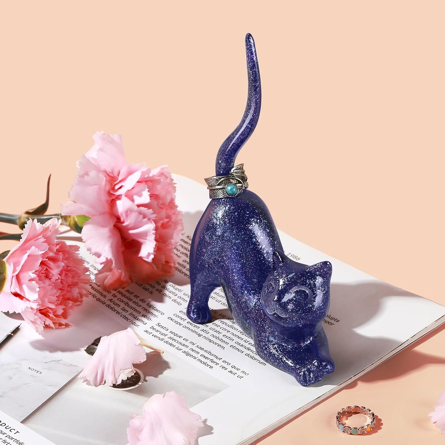 Ring Holder Ring Stand Organizer / Purple Cat