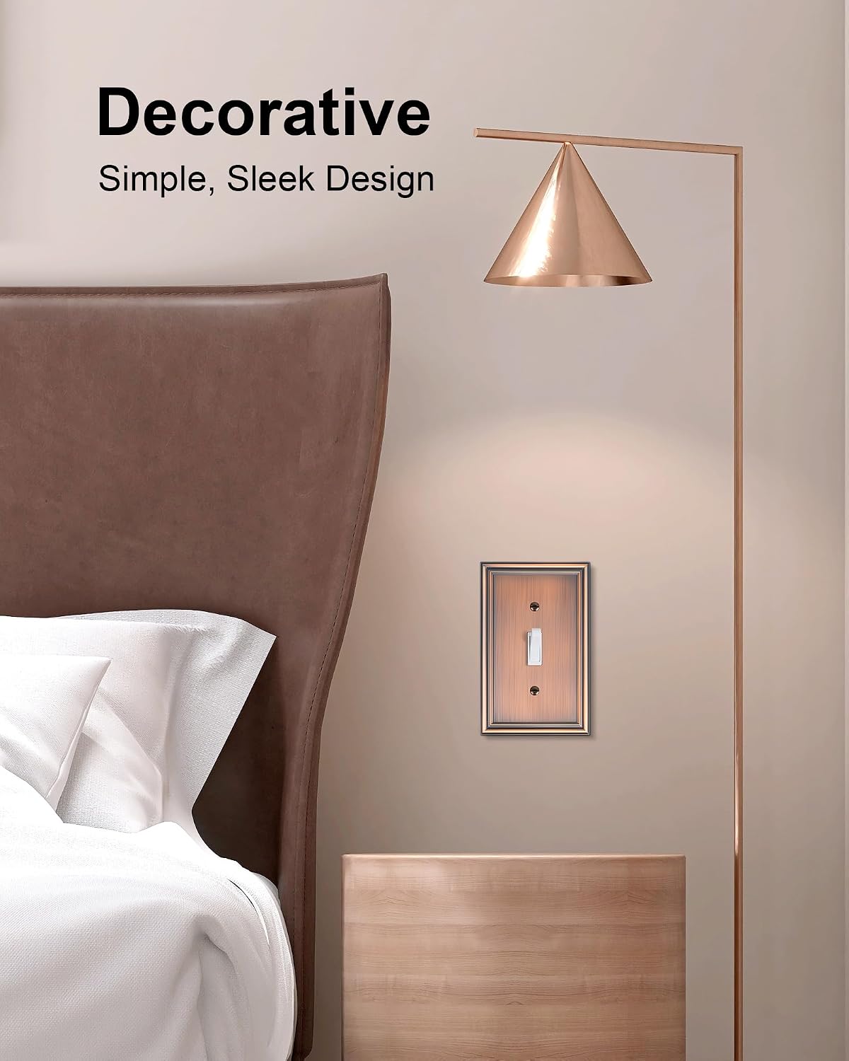 6-Pack Zinc Alloy Single Toggle Light Switch Cover Plate, Solid Wall Plate | Decorative Switch Plate Covers, Durable 1