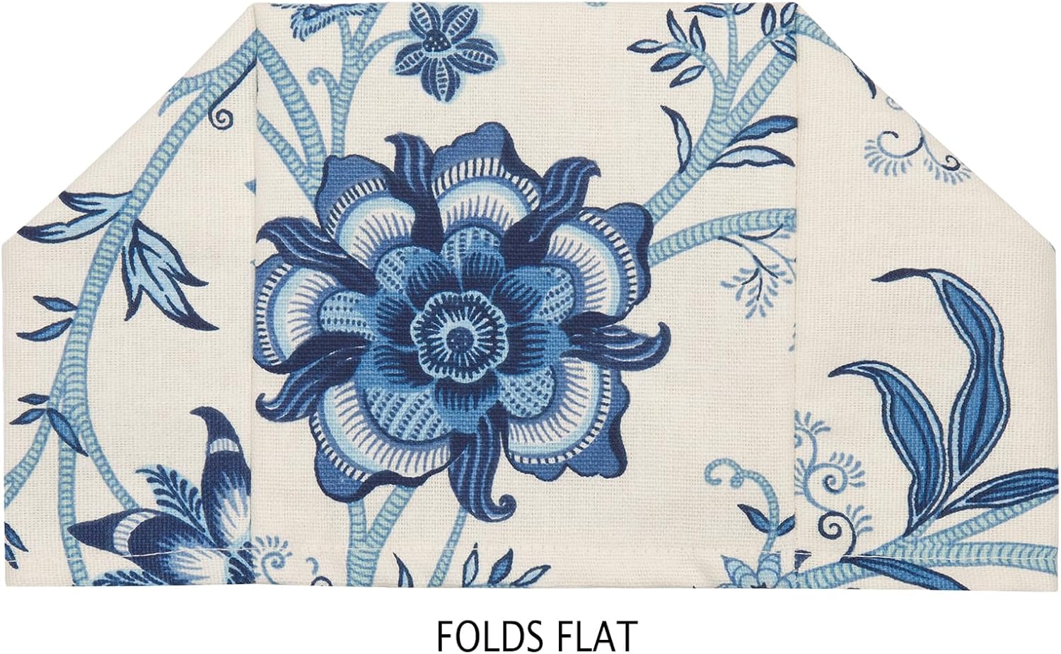 Fabric Tissue Box Cover / Square / Blue Porcelain