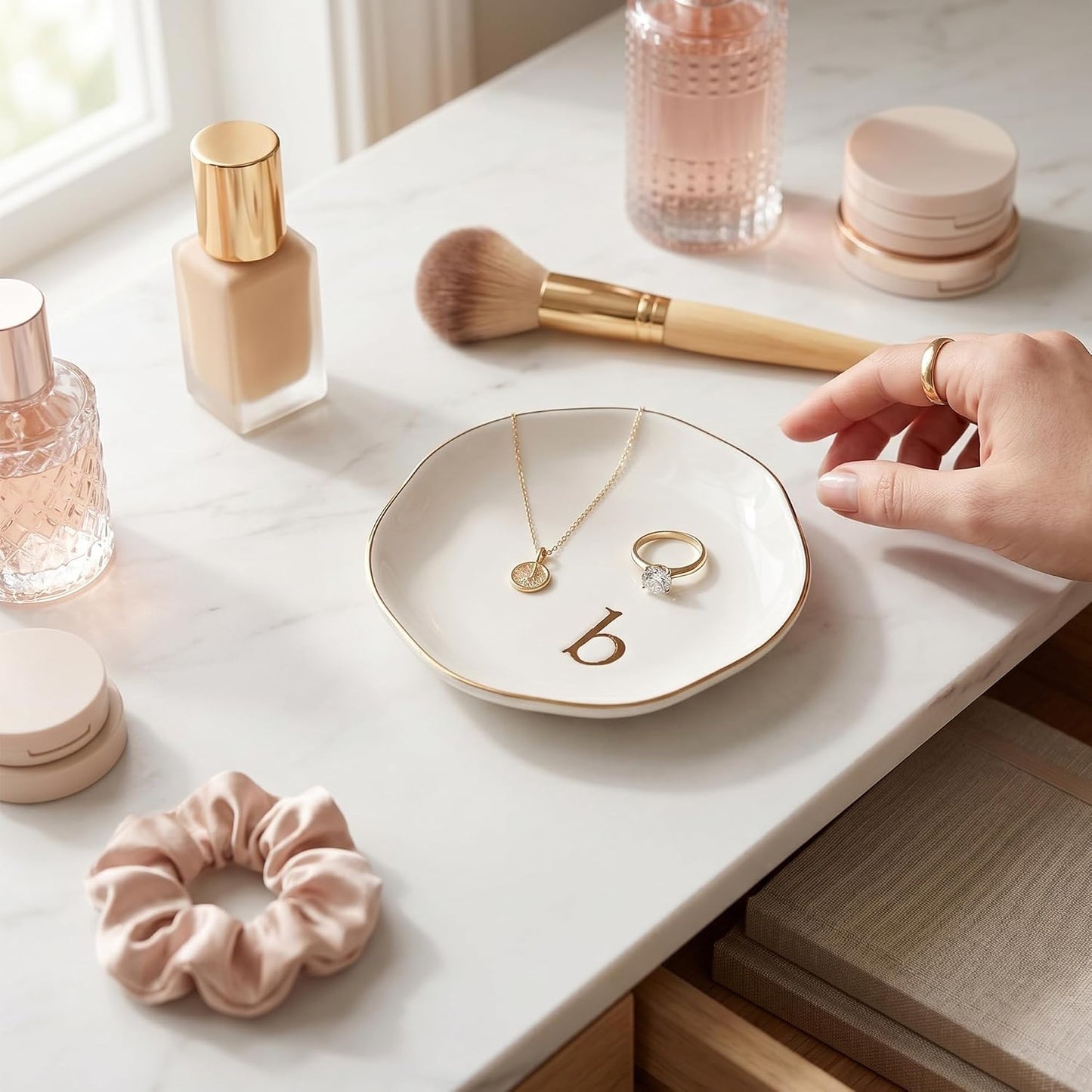 Ceramic Jewelry Tray / B / White