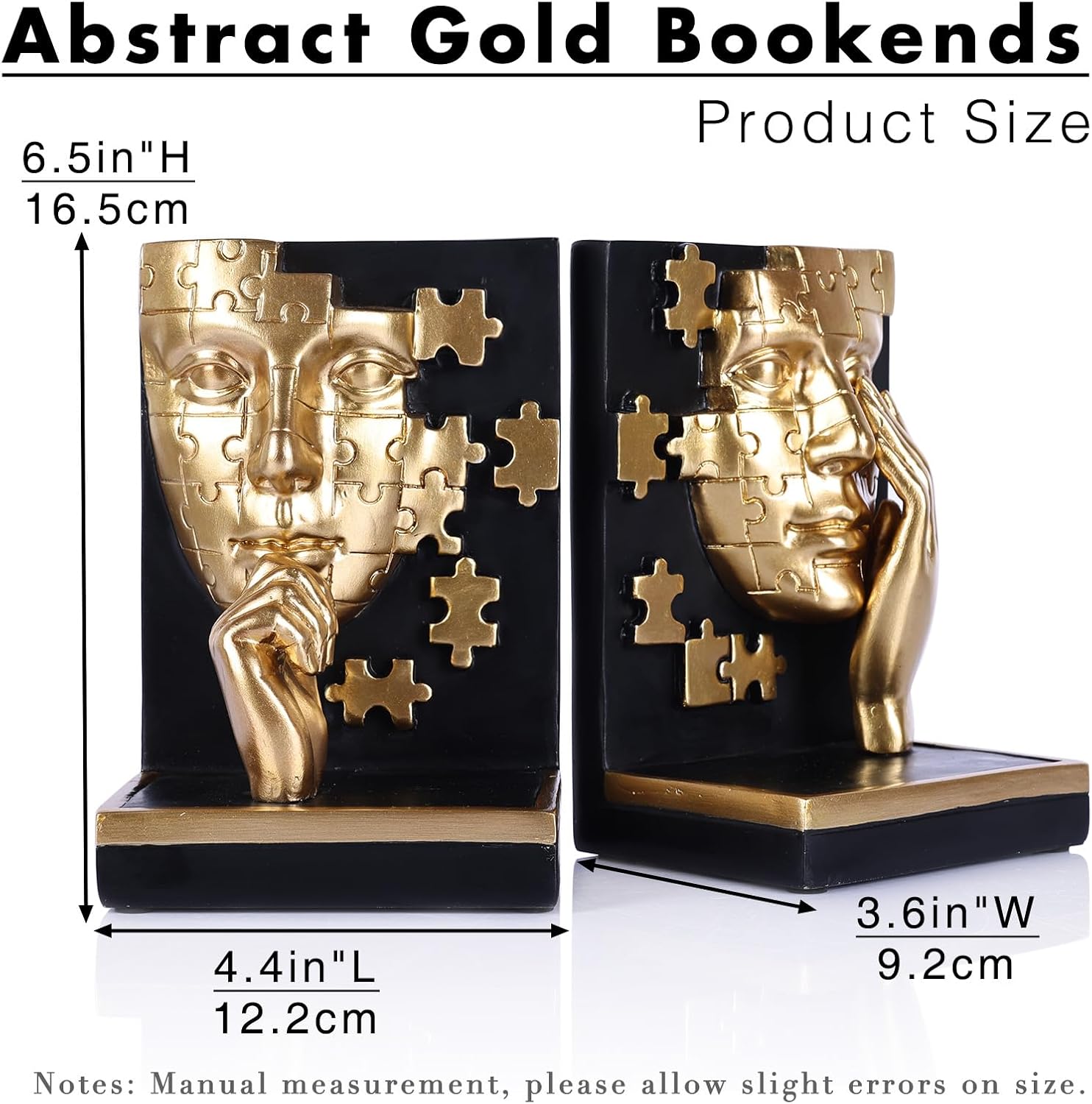 Modern Thinker Bookshelf Decorative Bookends / Gold