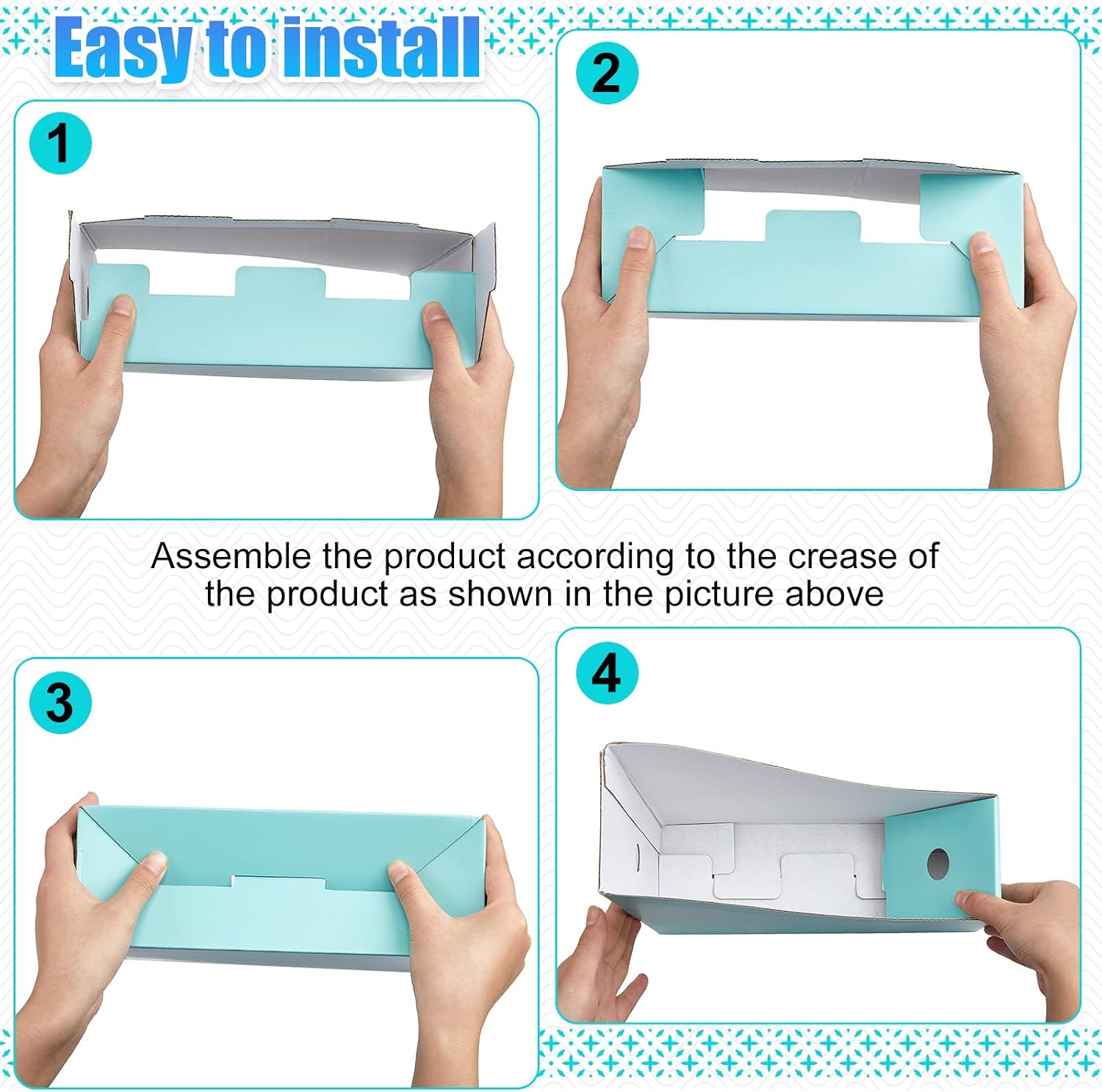 Thenshop 24 Pcs Magazine Files Cardboard Holders,Classic,Mint | File Organizer Foldable Paper Storage for Desk