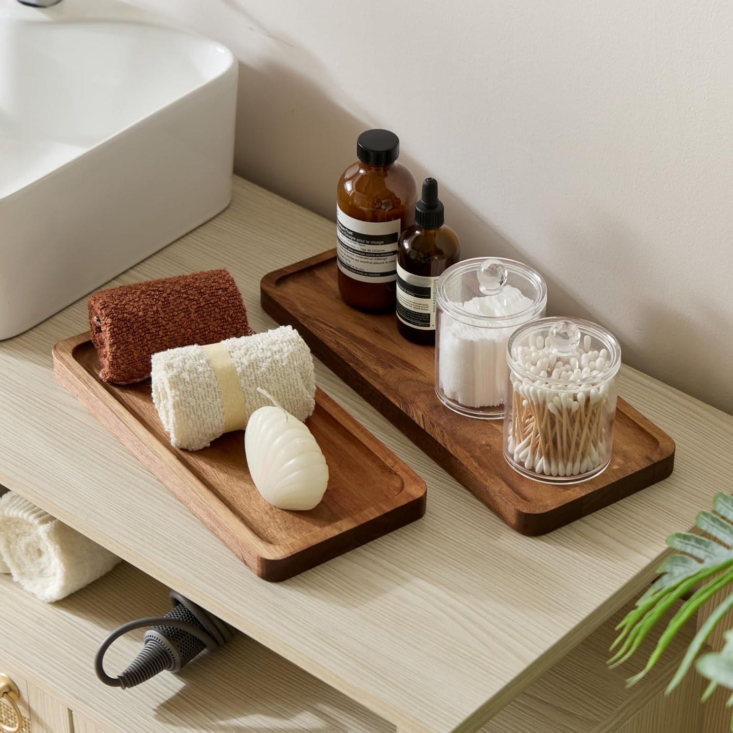 Acacia Wood Counter Tray / 11.8 x 5.5 x 0.8