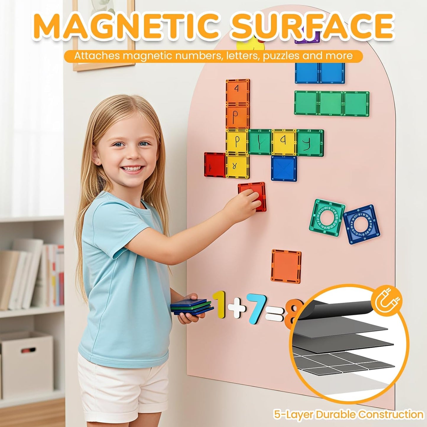 Magnetic Wall Decal / Pink / 40 x 18
