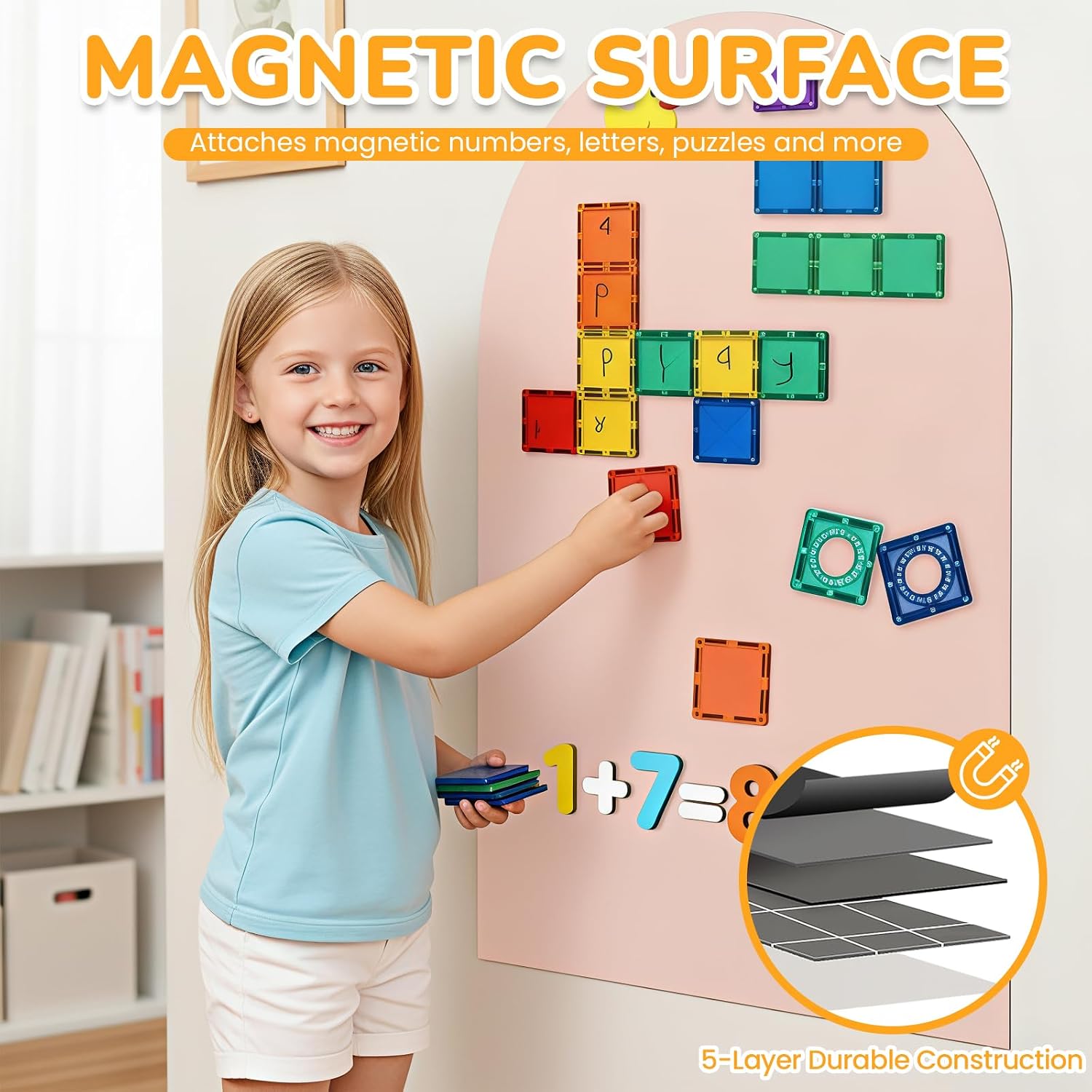 Magnetic Wall Decal / Pink / 40 x 18