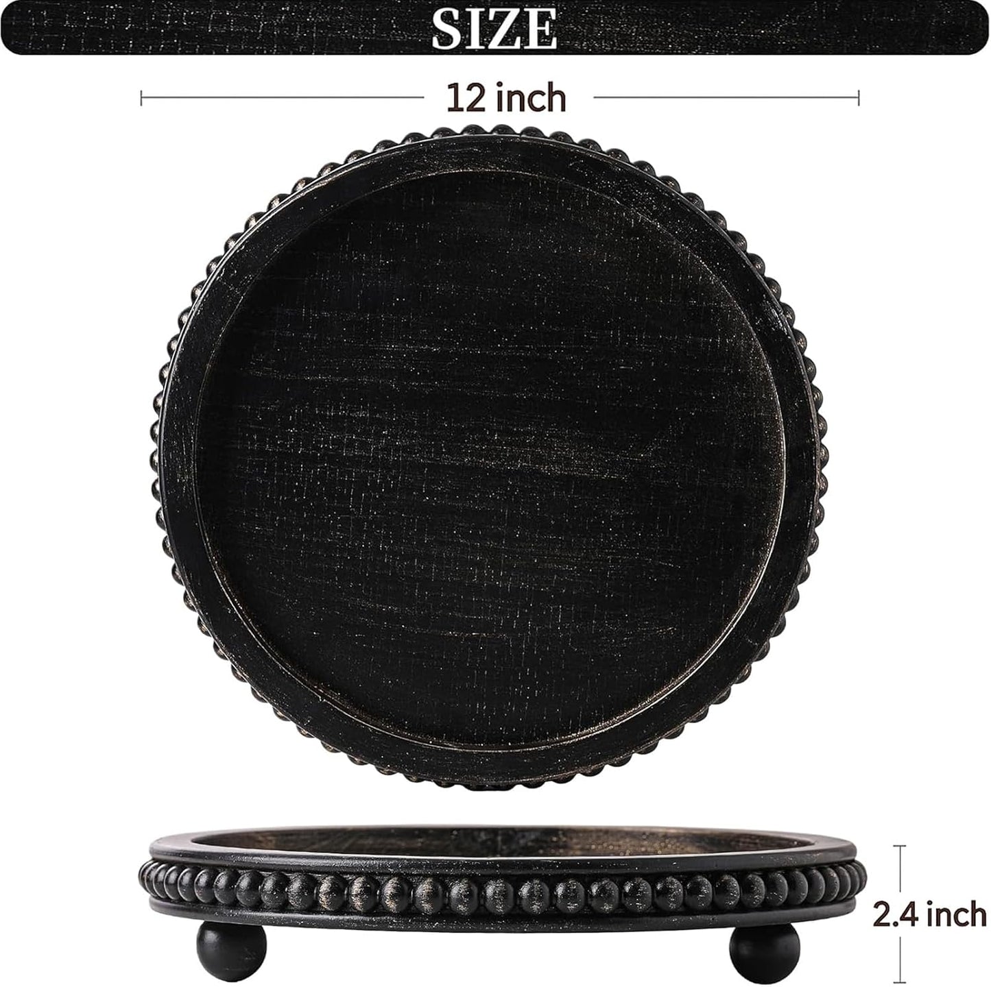 Wooden Decorative Tray / Black